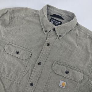 Carhartt Loose Fit Cotton Short Sleeve - Large / Chambray Shirt – Gray- Used